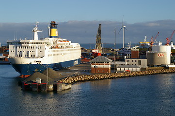 Image showing The harbor in frederikshavn in Denmark