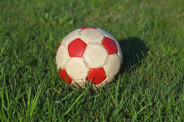 Image showing Football on the grass