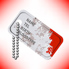 Image showing Military Dog Tag on Grey Background. 