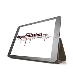 Image showing Hyperinflation word cloud on tablet