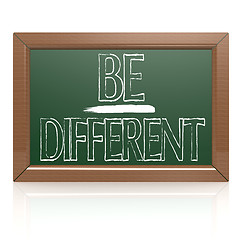 Image showing Be Different written with chalk on blackboard