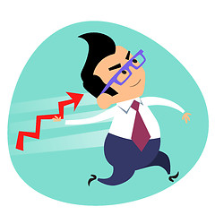 Image showing Businessman throwing a spear schedule of sales business theme sp