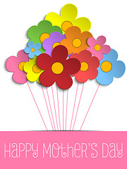 Image showing Happy Mothers Day Card with Flowers