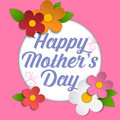 Image showing Happy Mothers Day Card with Flowers