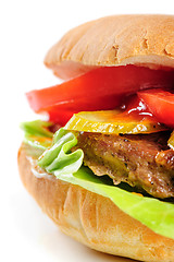 Image showing realistic looking half hamburger