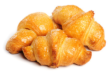 Image showing Fresh croissant on white background