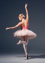 Image showing Portrait of the ballerina in ballet pose