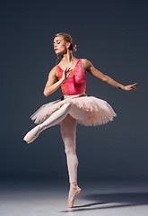 Image showing Portrait of the ballerina in ballet pose