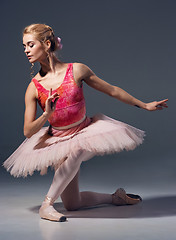 Image showing Portrait of the ballerina in ballet pose