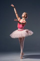 Image showing Portrait of the ballerina in ballet pose