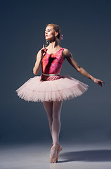 Image showing Portrait of the ballerina in ballet pose