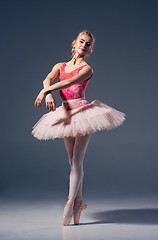 Image showing Portrait of the ballerina in ballet pose