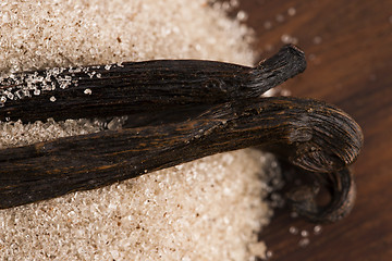 Image showing vanilla sugar and vanilla beans