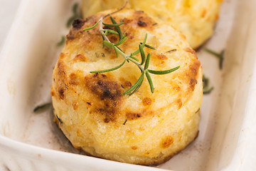 Image showing potato gratin with fresh rosemary