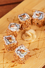 Image showing sesame sushi rolls