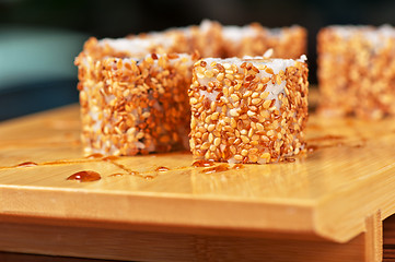 Image showing sesame sushi rolls