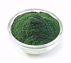 Image showing bowl of spirulina algae powder