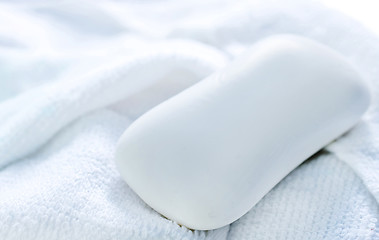 Image showing soap and towels