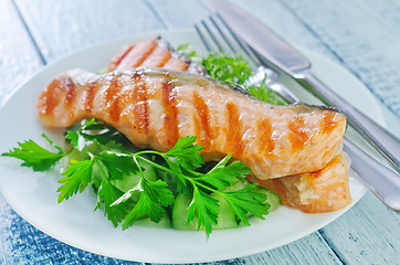 Image showing fried salmon