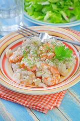 Image showing risotto with shrimps