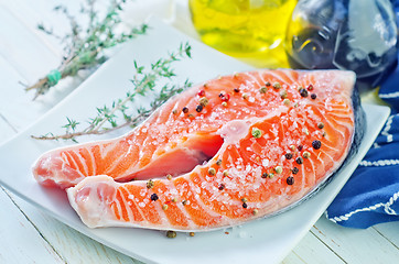 Image showing raw salmon