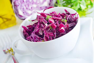 Image showing salad with blue cabbage