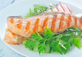 Image showing fried salmon