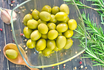 Image showing green olives