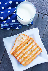 Image showing toasts with milk