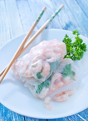 Image showing rolls with shrimps