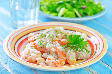 Image showing risotto with shrimps