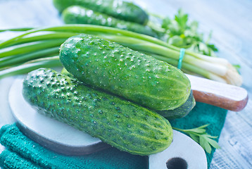 Image showing fresh cucumbers