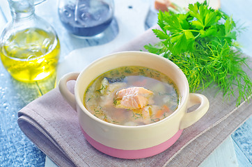 Image showing salmon soup