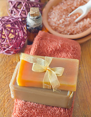 Image showing soap and towels