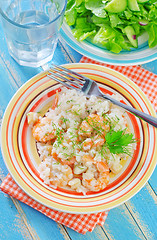 Image showing risotto with shrimps