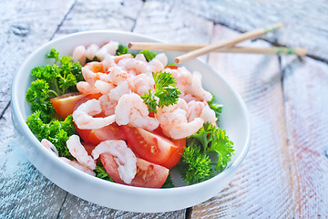 Image showing salad with shrimps