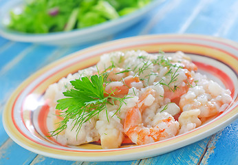 Image showing risotto with shrimps