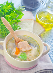 Image showing salmon soup