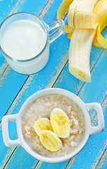 Image showing oat flakes with banana