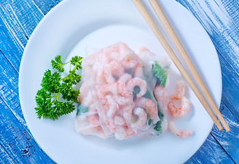 Image showing rolls with shrimps