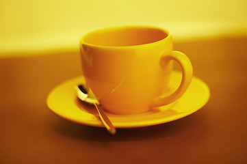 Image showing empty yellow coffee cup