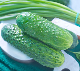 Image showing fresh cucumbers