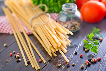 Image showing raw pasta with tomato