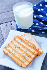 Image showing toasts with milk