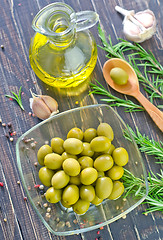 Image showing green olives