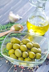 Image showing green olives