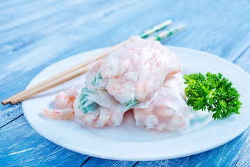 Image showing rolls with shrimps