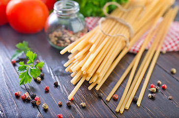 Image showing raw pasta with tomato