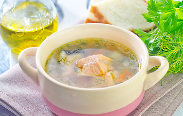 Image showing salmon soup