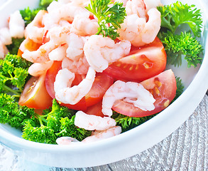 Image showing salad with shrimps